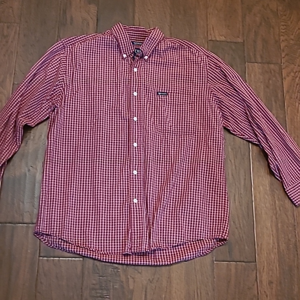 Chaps men's long-sleeved plaid button-up shirt size Large